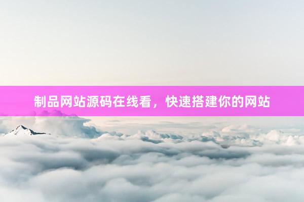 制品网站源码在线看，快速搭建你的网站