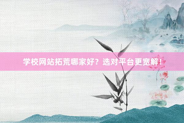 学校网站拓荒哪家好？选对平台更宽解！